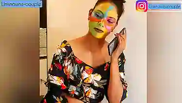 Unknows-couple cheats on their husbands with a stunning Asian Bhabhi and Ravi's deep throat skills